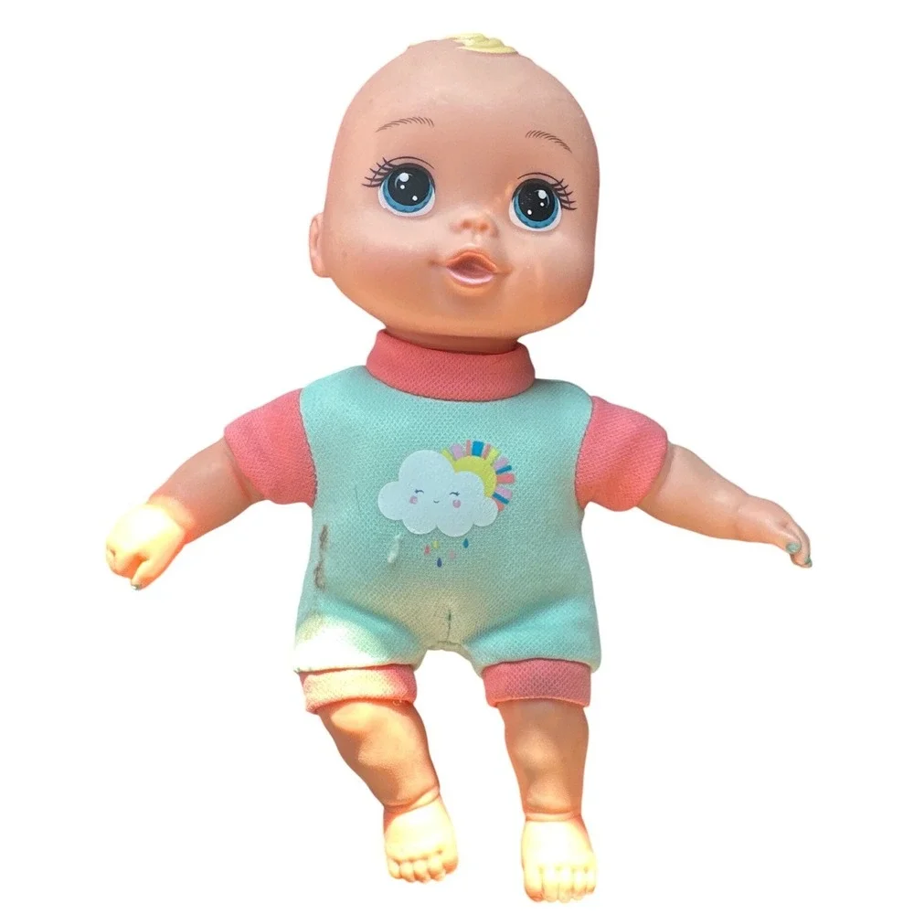 Walmart My Sweet Love Baby Doll Blue Eyes Teal Cloud Romper Molded Hair 8 Inch